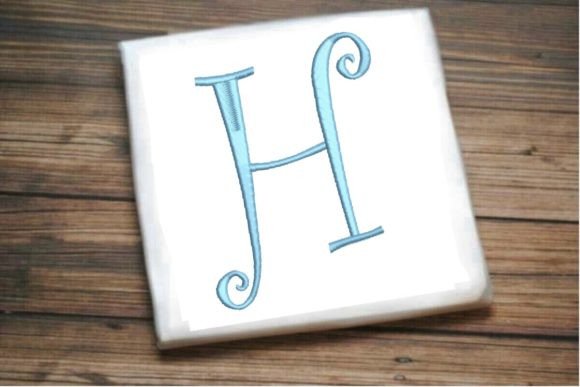 Beautiful Capital H Letter Monogram for Embroidery