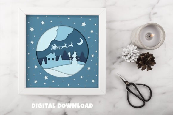 Crafting Depth: The Christmas Snowman 3D Shadow Box SVG