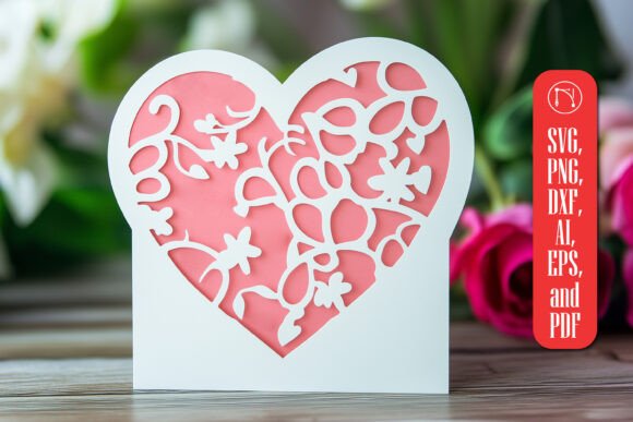 Elegant Paper Cut Valentine's Card SVG Design