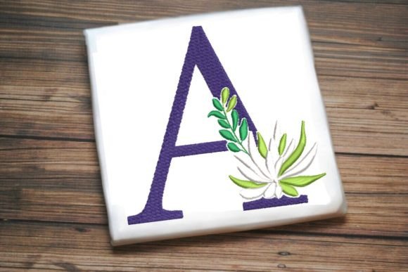 Elevate Your Embroidery Projects with the A Letter Decorative Greenery Alphabet Monogram