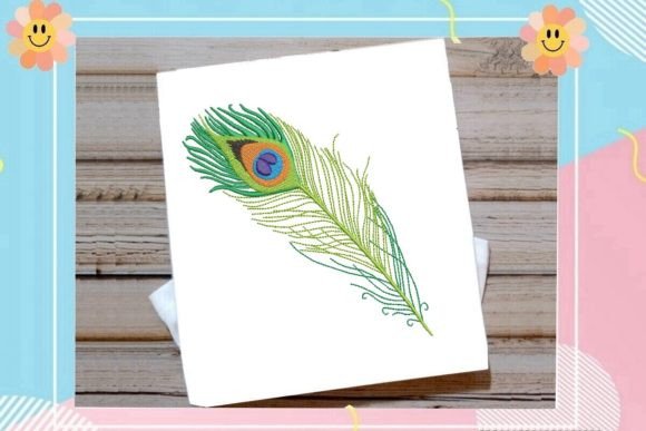 Elevating Brand Identity and Personal Expression with the Multicolor Peacock Feather Embroidery Design