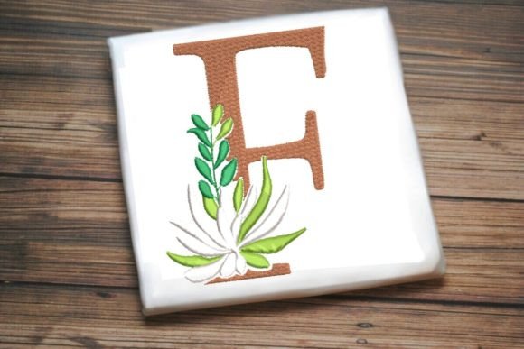 Elevating Embroidery Projects with the F Letter Decorative Greenery Alphabet Monogram