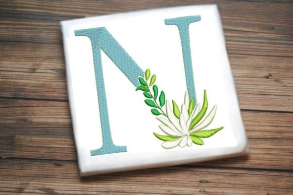 Elevating Embroidery Projects with the N Letter Decorative Greenery Monogram