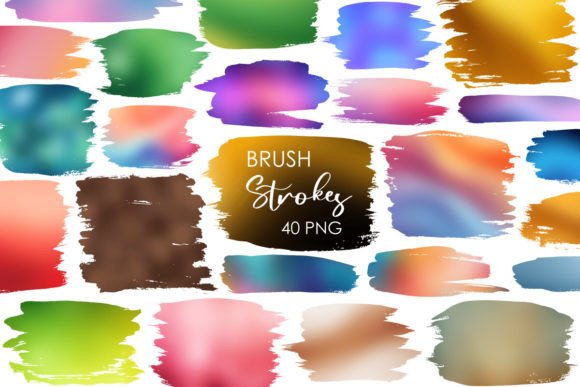 Enhancing Visual Design with a Set of Colorful Brush Stroke PNG Clipart