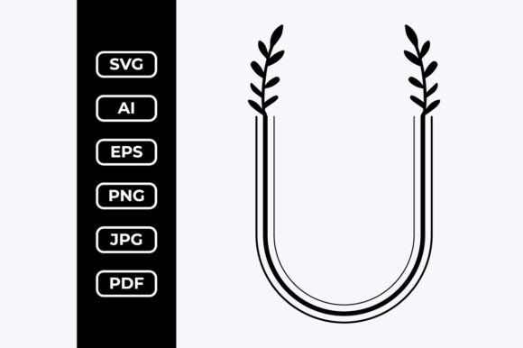 Leaves Flower Arch Frame: Elegant SVG for Creators