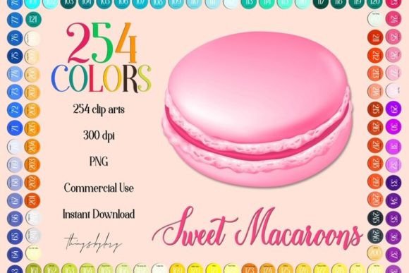 Macaroons French Cookies Cliparts: Integrating High-Resolution Digital Assets into Creative Workflows