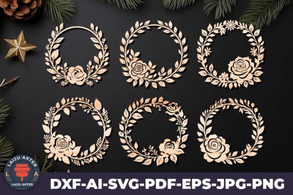 Mastering Precision Craftsmanship with the Floral Wreath Laser Cut Bundle 09