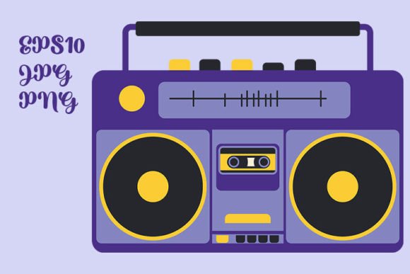 Violet Boombox Flat Style: A Practical Asset for Retro-Themed Design